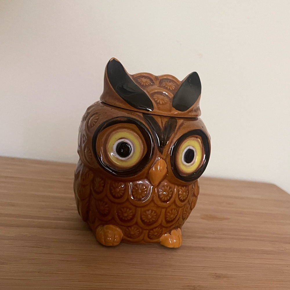 Vintage Owl - Sugar Bowl with Lid
